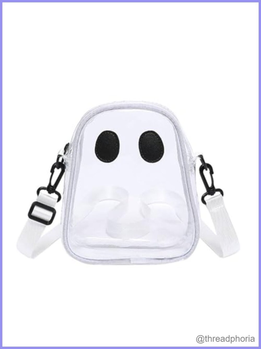 Clear PVC Crossbody Purse Halloween Ghost Novelty Transparent Shoulder Bag - Picture 1 of 6